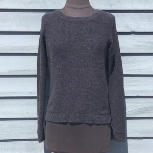 Ann Taylor LOFT Blue/Black Crew Neck Sweater Small